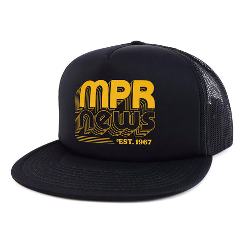 MPR News Black T-Shirt with Multi-Colored Flags