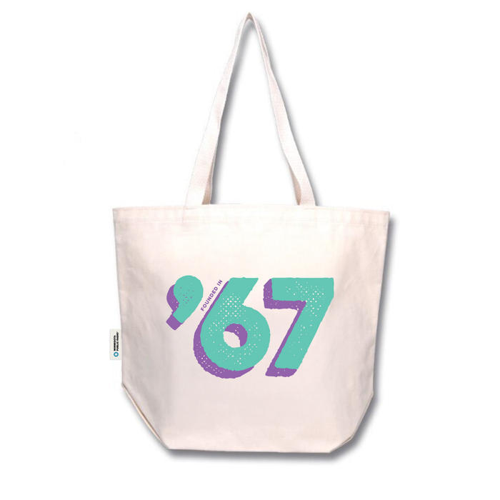 '67 Green and Purple Tote Bag