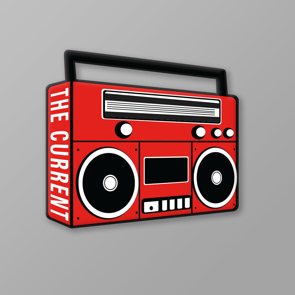 The Current Enamel Boombox Lapel Pin